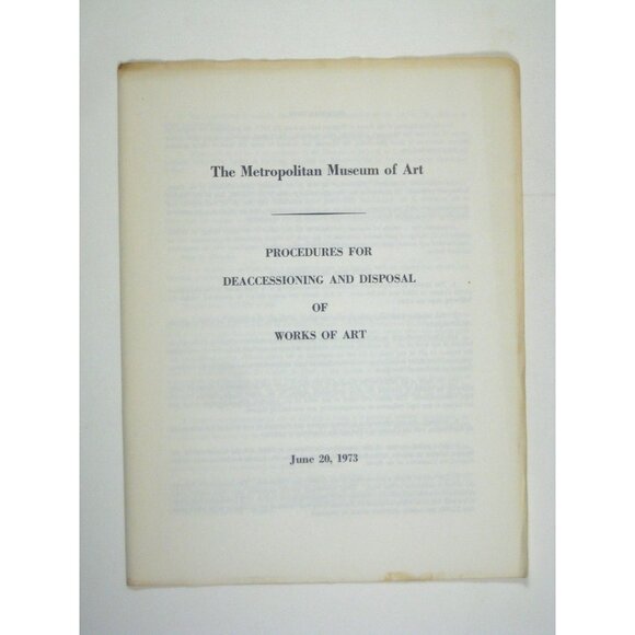 The Metropolitan Museum Of Art Report On Art Transactions 1971 to 1973 Paperback - Picture 7 of 8
